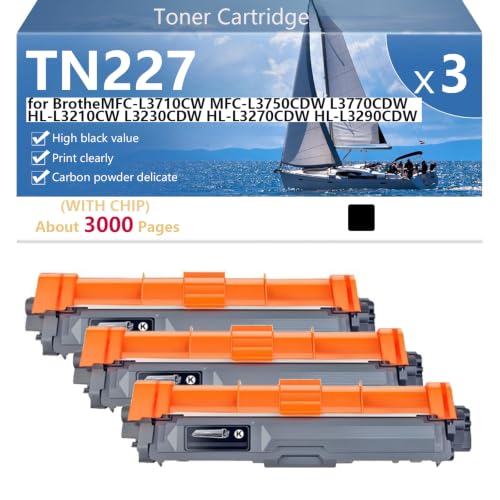 Toner TN227 noir haute capacité 3000 pages pour Brother MFC-L3750CDW impressions nettes sans bavure