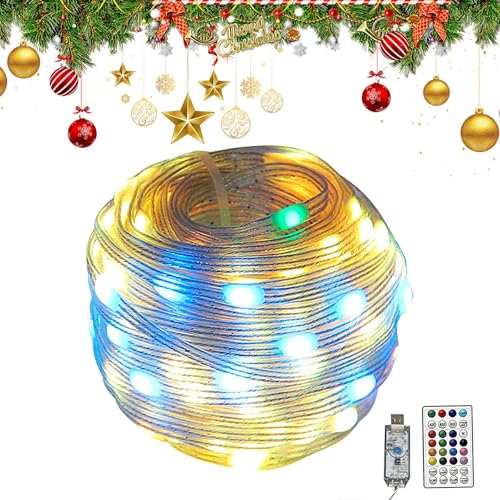 Guirnaldas luminosas de interior, guirnaldas luminosas LED | Guirnalda de luces 100 LED con mando a distancia, guirnaldas luminosas flexibles de 32,8 pies, luz impermeable IP65 para eventos, fiestas,