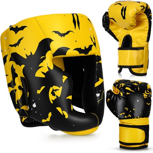 Image of Arrowbash Boxing Headgear and Gloves Set for Kids 6oz Boxing Gloves and Wrestling Headgear Sparring Equipment for Boxing Kickboxing Muay Thai BJJ Karate Training