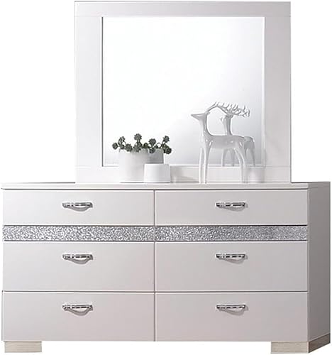 Miniatura 2 de Acme Naima II Espejo rectangular de madera en blanco