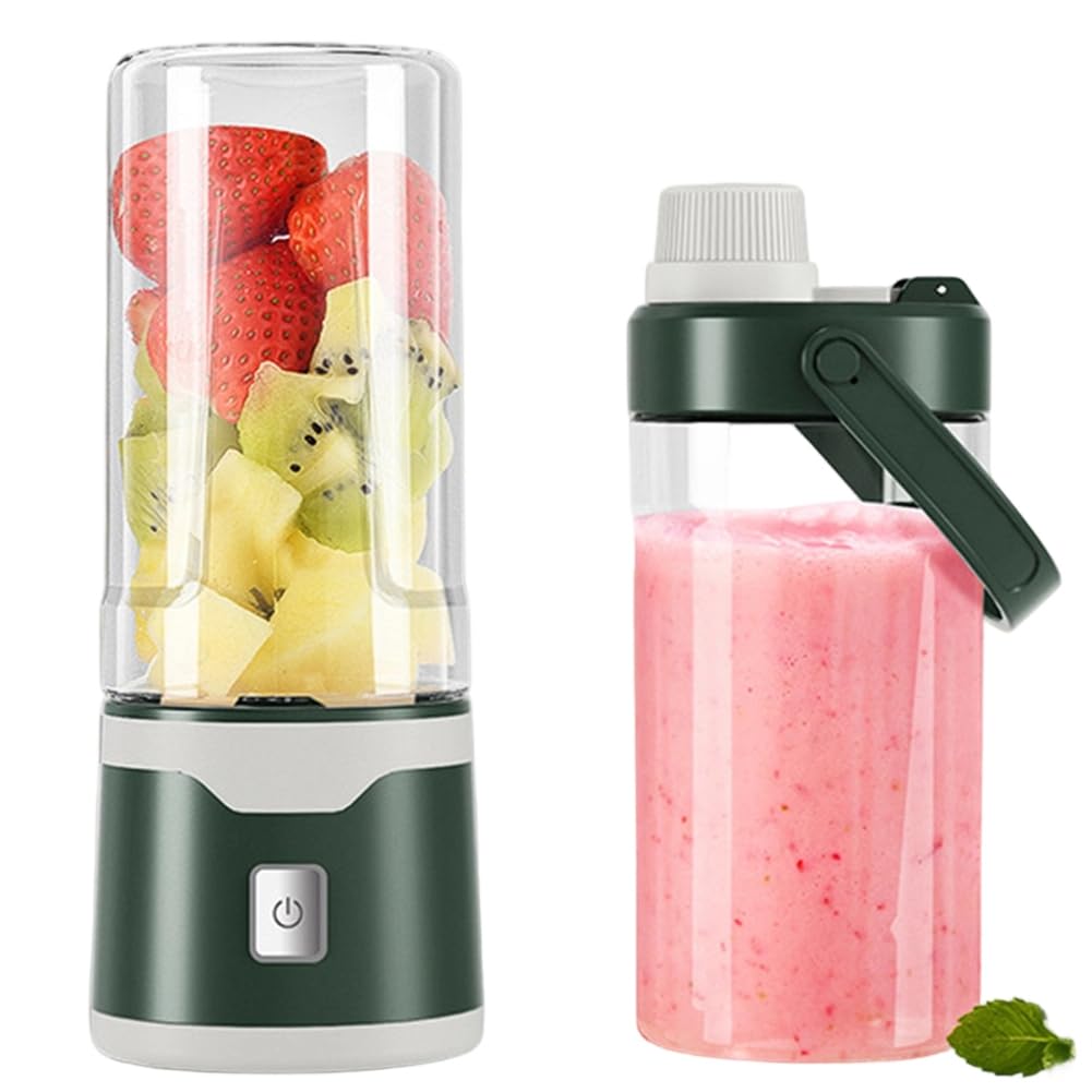 Aundhegrtt Blender for Smoothies Rechargeable Juicer Blender Portable Blender for Smoothies Green