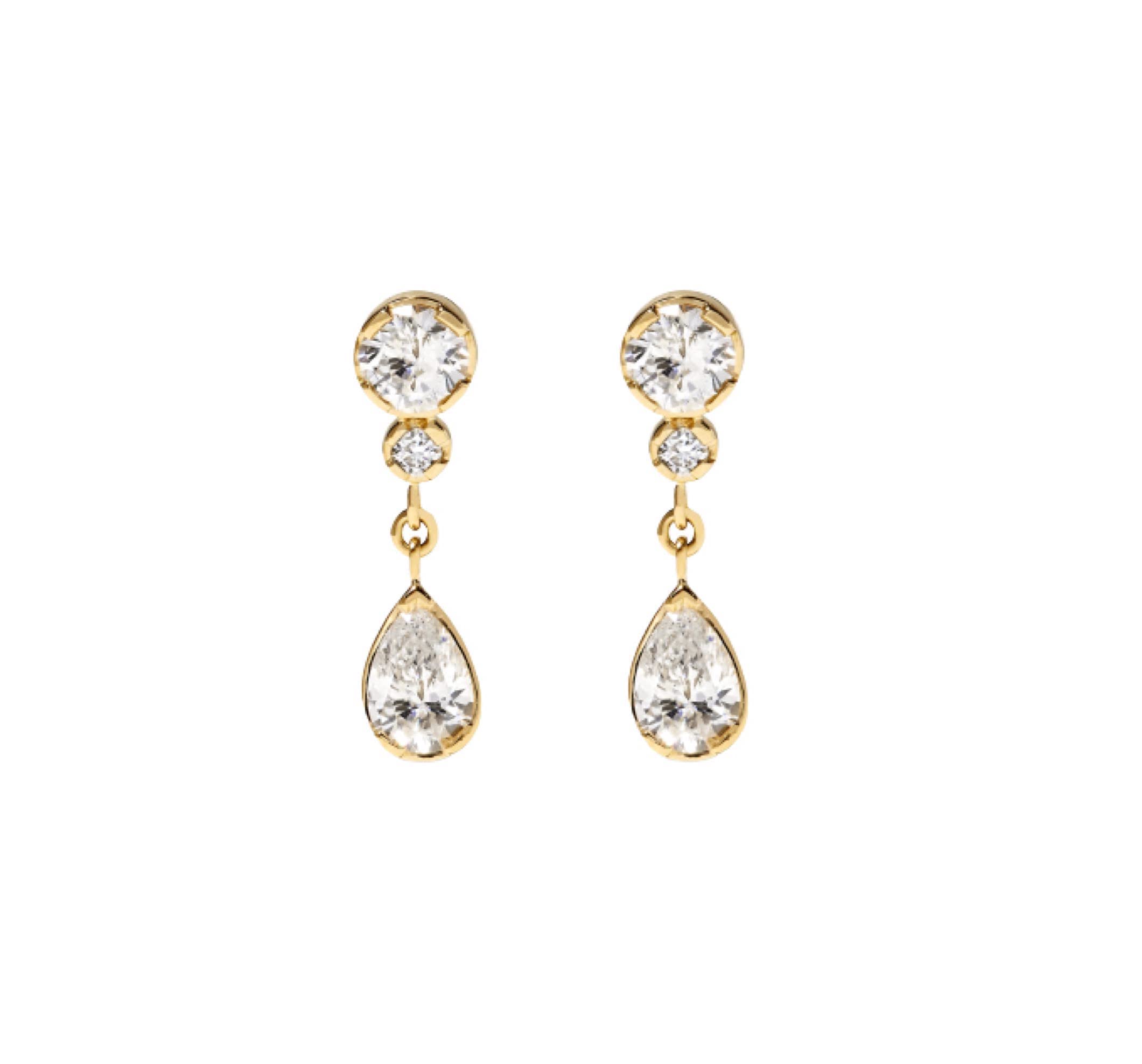 Hot And BoldEarrings With White Solitaire Swarovski Crystal Diamond Stylish Fashion Jewellery.
