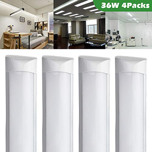 4pcs 36w slim linear LED batten tube lights, 120cm 4feet 3000lumen