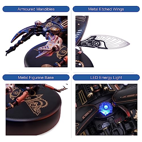 3D Metal Puzzles for Adults, DIY Model Kits to Build, 115 Pieces Mechanical Puzzle Stag Beetle, STEM Toy, for Adults(Stag Beetle) - Image 4