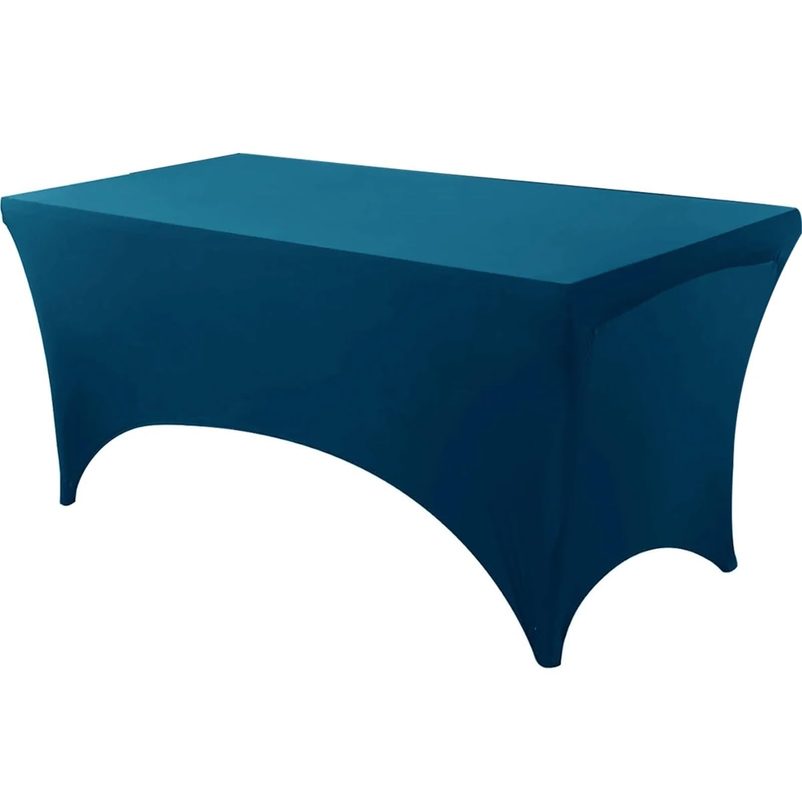 SNGUOQ 6 Pcs Spandex Rectangle Table Cloth Washable And Wrinkle Resistant Cover Fitted For Event For Event, Wedding(Dark blue,8Ft(244x76x76cm))