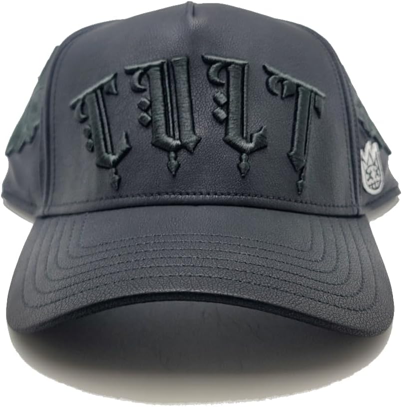 Cult of Individuality New Luxe El Alfa Leather Toned Black Era Snapback Hat - Image 3