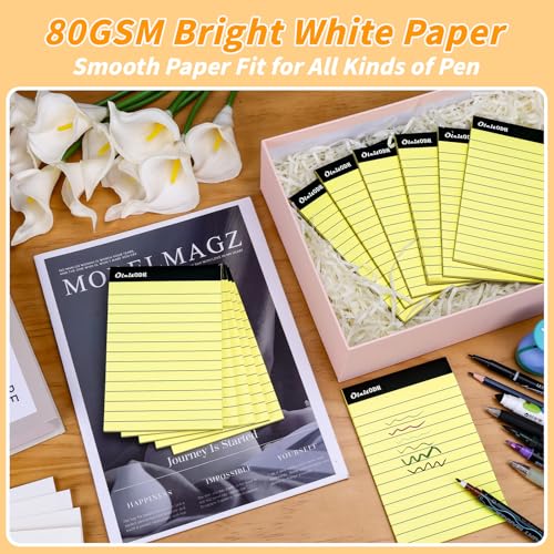 Image of Oleitodh 4x6 Notepads - 48 Pack Yellow Memo Pads Small Writing Pads with Perforated Lined Pages, Mini Note Pads 30 Sheets per Lined Note Pads 4x6, Pocket Notepads for Office School Home Supplies