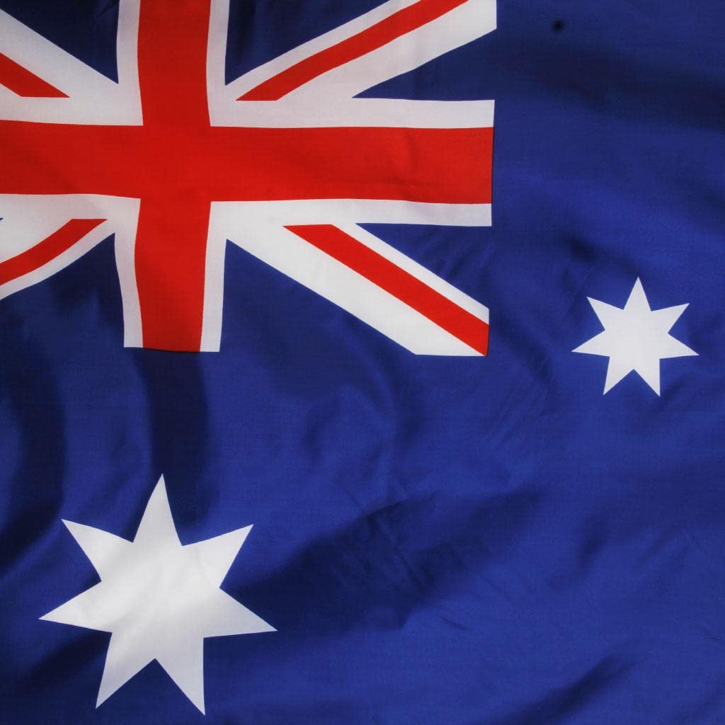 Mappa dell'Australia e bandiera dell'Australia Mappa dell'Australia e