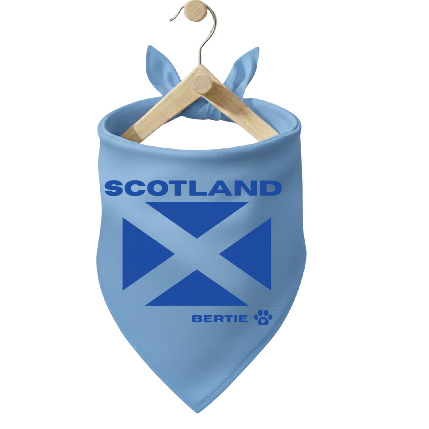 Personalised Scotland Flag Pet Bandana Perfect for World Cup & Rugby Supporters. Custom Dog Bandana Scottish Pets. World Cup Supporter Gift (Light Blue + Blue, S/M:50 * 35 * 35cm) — image 1