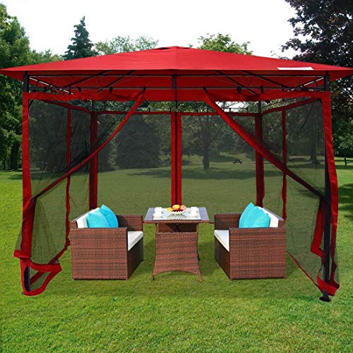 Quictent 10x10 ft Gazebo with Mosquito Netting Soft top Screened Metal Gazebo Canopy