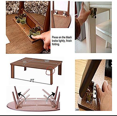 TopDirect 4 PCS Folding Bracket, Iron Folding Lock Extension Table Chair Bed Leg Foldable Support Brackets Hinge Self Lock Hinges with Screws