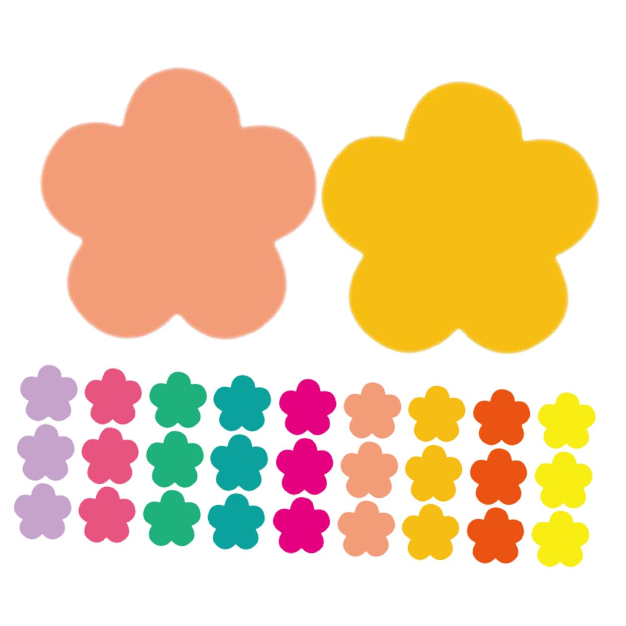 Flores recortables de cartulina listas para manualidades escolares y murales creativos