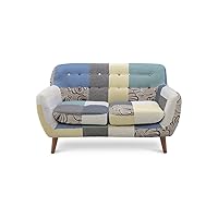 10月27日で削除予定！マルチカラーパッチワークデザイン 2人掛けソファ 10月27日で削除予定！マルチカラーパッチワークデザイン 2人掛け