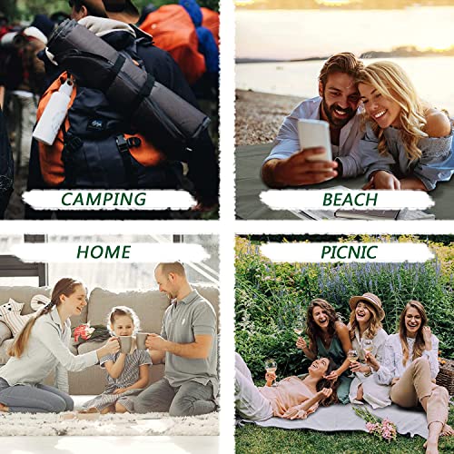 ACUSHLA wasserdichte Fleece-Decke, Campingdecke für kaltes Wetter, Outdoor, Strand, Picknick, Stadion, Fußball, Auto, isoliert, Winddicht, sandfest und maschinenwaschbar, 145x 200 cm, Grau