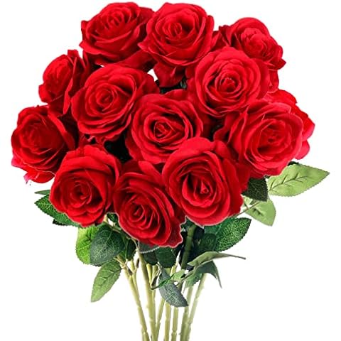 Roses artificielles Mocoosy 12 pièces Cover