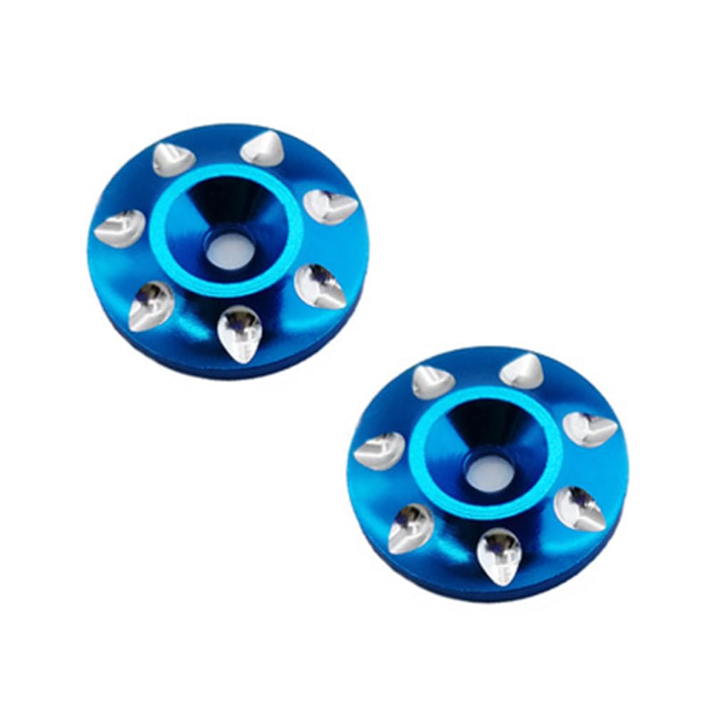 2CPS Metal Tail Wing Gasket M3 Countersunk Wing Washer RC Parts for 1/8 1/10 Off-Road Buggy Monster Truck Crawler RC Cars (Blue)