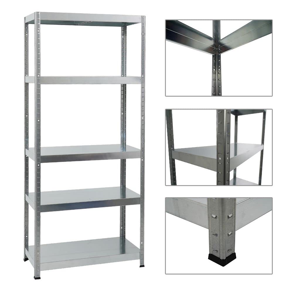 PROREGAL Metallregal Steel Eagle 180x80x40cm Fachlast 130kg Verzinkt Schwerlastregal, Küchenregal, Kellerregal, Steckregal, Garagenregal, Lagerregal