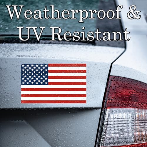 Image of US United States of America USA Flag Car Truck Window Decal Sticker Patriotic Auto Bumper Vinyl for Car Truck (3 Pack)