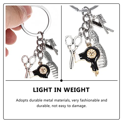 ifundom Hairdresser Keychain Comb Hair Dryer Charm Keychain Hairdresser Hair Stylist Pendant for Women Men Salon Owner Bag - Image 4
