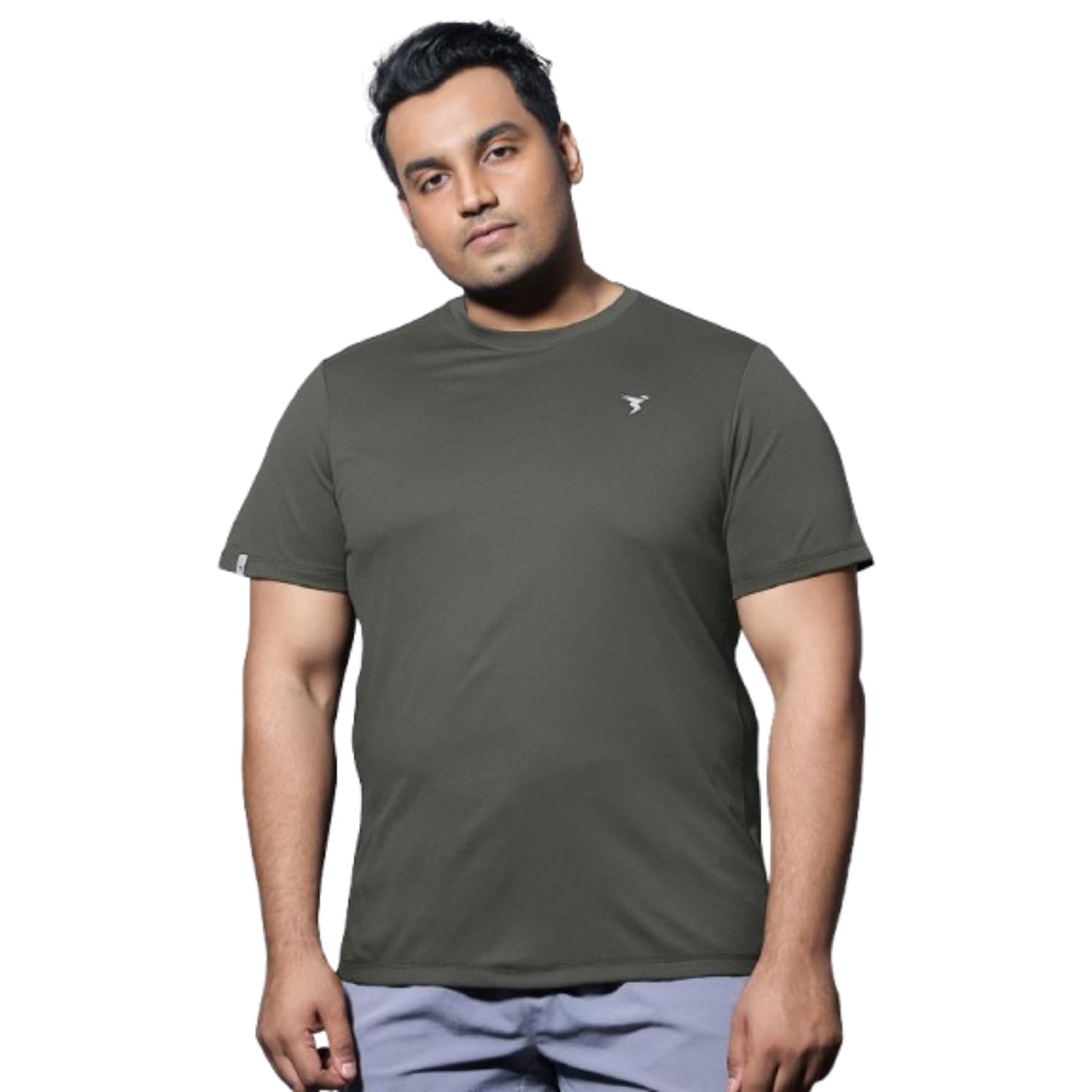 Men Polyester Slim Fit Crew Neck Plus Size Solid T-Shirt Technocool+ for Sports and Regular Use-image-42