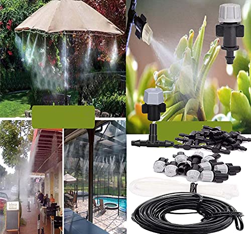 Image of DIY Crafts Drip Irriagtion Kit Misting Dripper Atomizing Sprinkler Head Tee Connector Watering Greenhouse Lawn Garden Mist (12 Pcs Misting Dripper Kit, Included Pipe + Faucet Connector + Accessory)