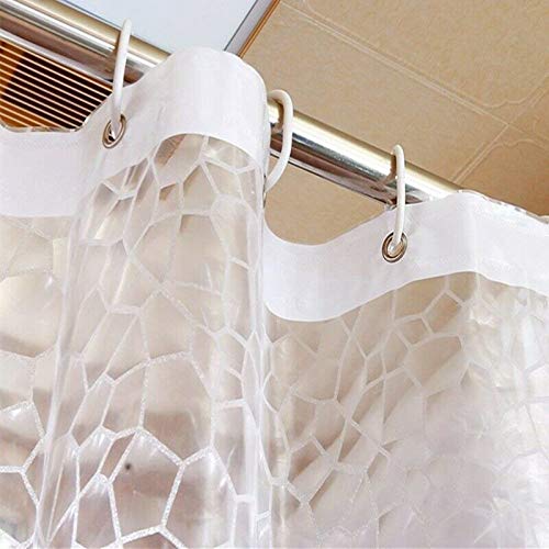 Ketsicart Clear EVA Shower Curtain Liner Mildew Resistant, 3D Water-Cube Shower Curta O5N4