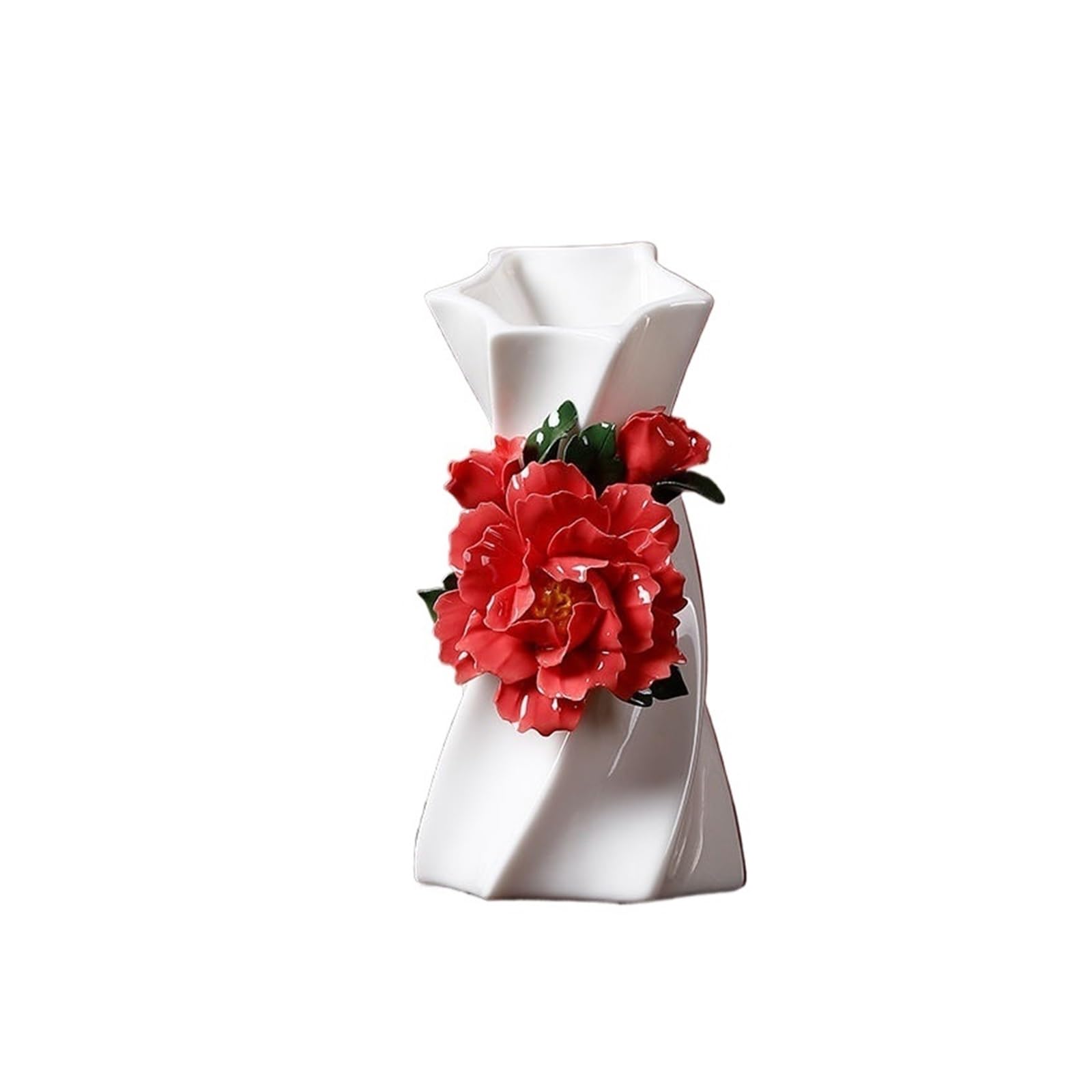 Mini Vase Creative 3D Three-dimensional Relief Floral Vase Handicraft Ornaments Home Hydroponic Decoration Modern(18.5cm)