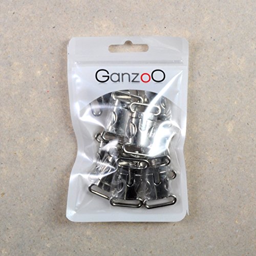 Ganzoo Klickverschluss 3/4'' im 10er Set, Steckverschluss/Steckschließer aus verchromtem Material, Farbe Chrom silber, Schlitz 22x5 mm, Gesamtmaß 44x18 mm