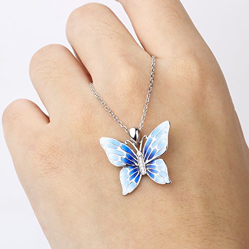Argento sterling 925 smalto rosso o blu ciondolo