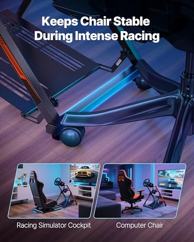 Image of VEVOR Racing Wheel Stand, Adjustable & Foldable Simulator Stand for Logitech G923 G920 G29 G27, Thrustmaster T300RS TX F458 T500RS T3PA-PRO(F1 /GT) Gaming Cockpit,Pedals Simulator NOT Included,Compact