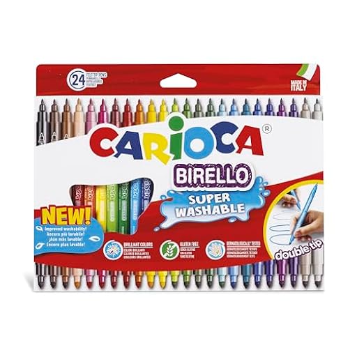 Carioca BIRELLO 41521 Caja de Rotuladores Doble Punta Superlavables, Colores Surtidos, 24 Colores, Multicolor | Ya disponible en tu tienda friki favorita! En mundofriki.es!