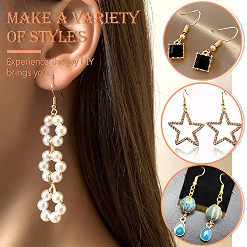 TOAOB 100 Pieces Hypoallergenic Earrings Hooks 925 Copper Silver Plating Gold Tone Fish Hook with Spring Ball for DIY Earring Jewellery Making 18mm - Image 3
