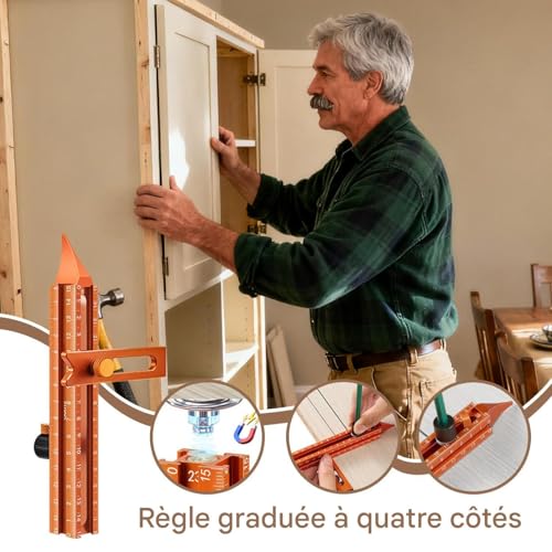 Outils de mesure pour le travail du bois guide d'onglet à angles précis