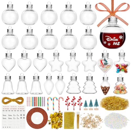 26 Stück Weihnachtskugeln Kunststoff, Transparent Weihnachtskugel zum...