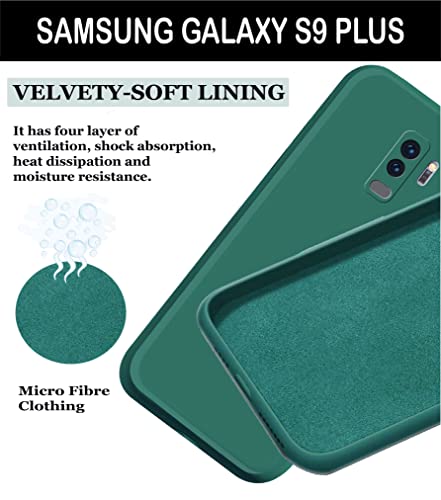 Image of A rtistque Liquid TPU Silicone Matte Shockproof Flexible with Camera Protection Soft Back Cover Case for Samsung S9 Plus - Dark Green