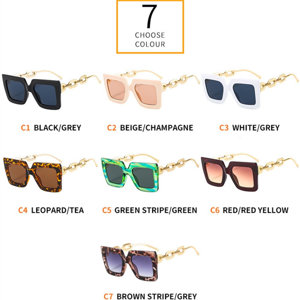 Gafas de Sol de Mujer para Damas Gafas de Sol Gafas de Cadena de Metal Vintage Sombras