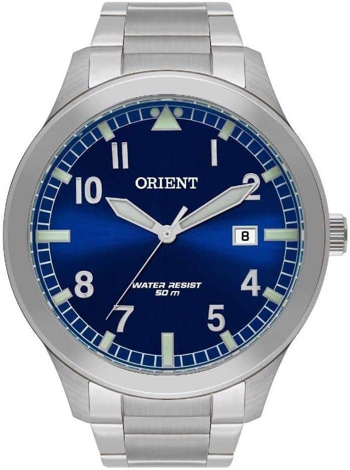 Relógio Orient Masculino Original Casual Prateado Prova D’água Garantia de 1 ano Mbss1361 D2sx