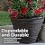 Sunnydaze 13-Inch Laurel Large Plant Pot - Polyresin Round Outdoor Planter with Drillable Drainage Holes - Rust