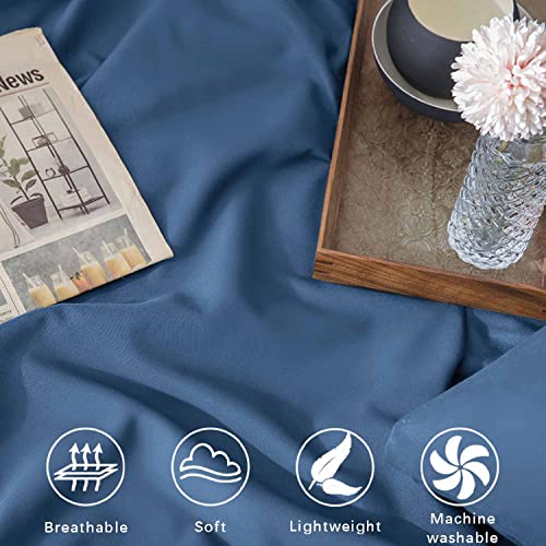 Etdiffe Blue Comforter Set Twin/Twin Xl Size, 2Pc Aesthetic Modern Bedding Set - Soft & Lightweight All Season Extra Long Microfiber Down Alternative Bed Comforter With 1 Pillow Sham #TOP2