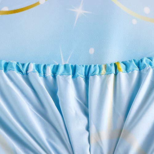 Roscloud Girls Mermaid Scale Bed Sheet Sets Twin Size - 2Pc Rainbow Pearl Diamond Stars Kids Fitted Sheet（Fitted Sheet X 1 Fpillowcase X 1） #TOP5