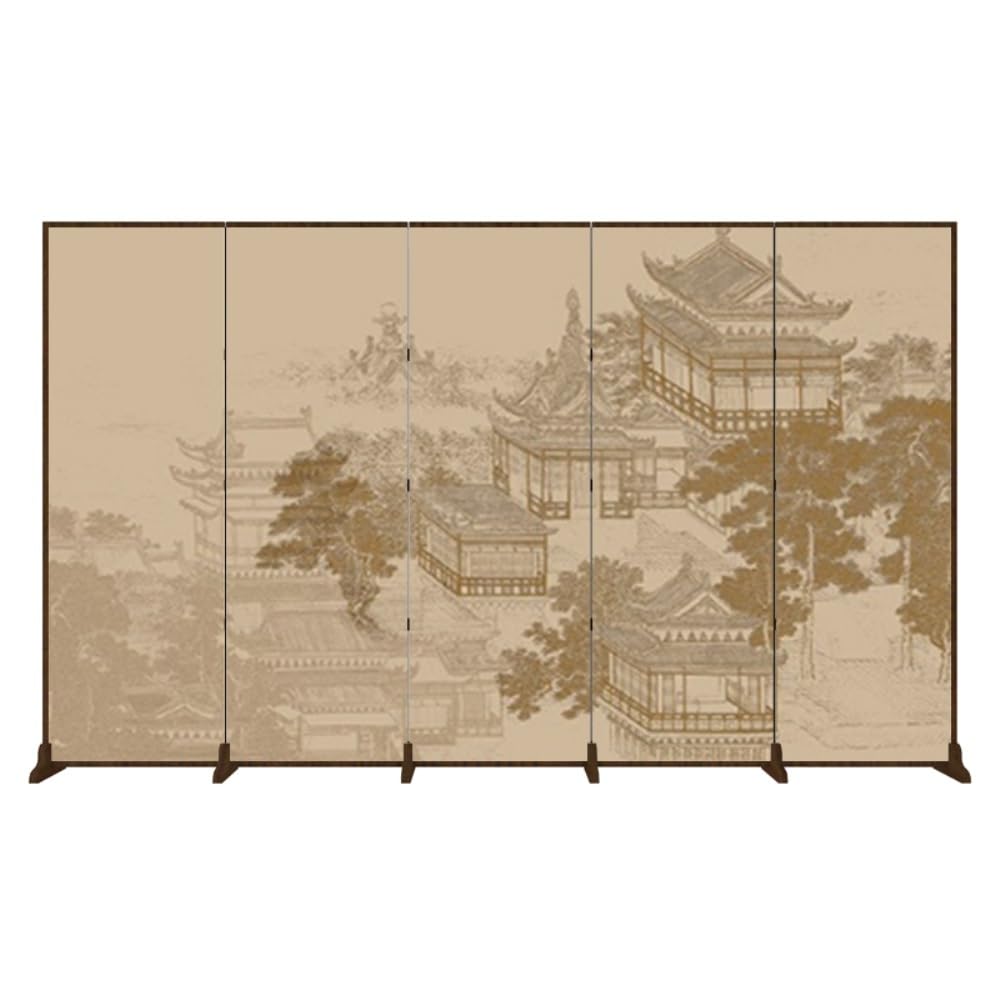 Privacy Screen Retro Screen Partition, Home Tea Room, Hotel Entrance Decoration Background Wall, Ink Painting Loft Folding Room Divider