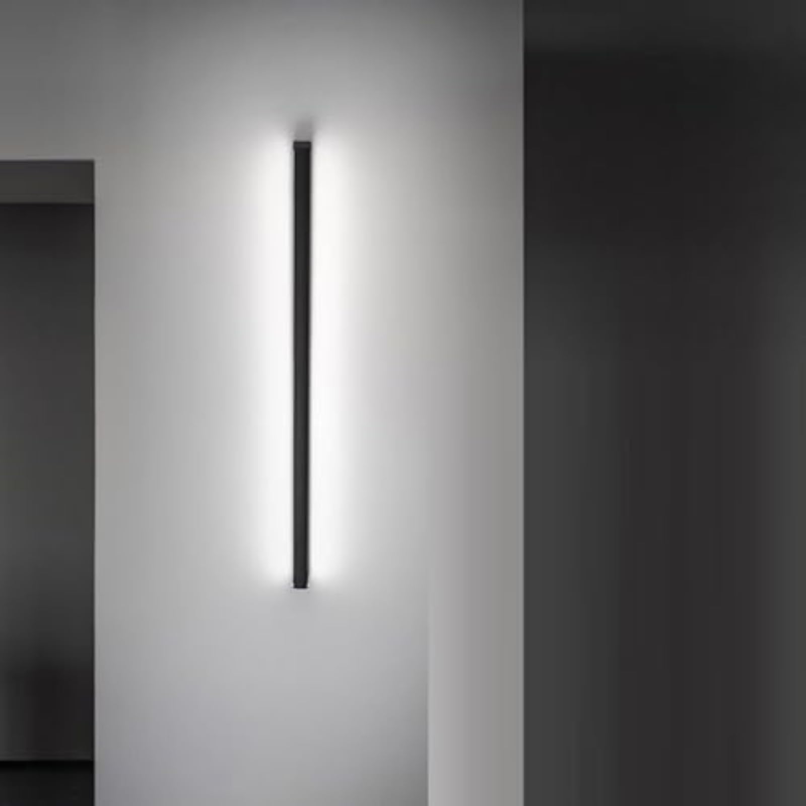 Moderna lámpara de pared acrílico negro con diseño rectangular minimalista 8