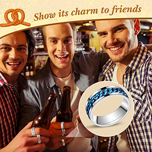 16 Pieces Bottle Opener Ring For Men Women Spinner Rings Stainless Steel Chain Inlay Rotating Ring Beer Bottle Opener Rings Set Colorful Finger Bottle Opener For Gift Party Family Supplies #TOP6