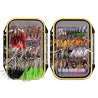 Bassdash Fly Fishing Flies Barbed Or Barbless Fly Hooks 60/62pcs Include Dry Wet Flies Nymphs