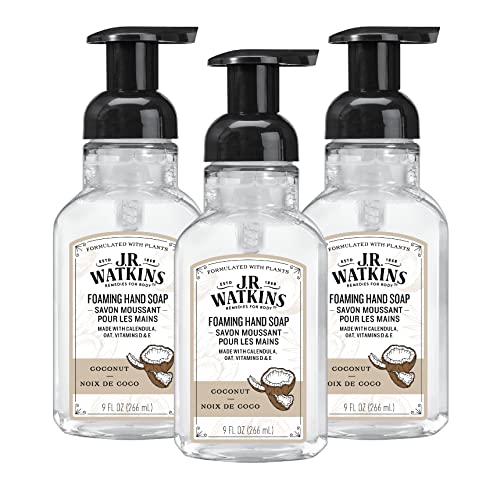 J.R. Watkins Foaming Hand Soap Pump with Dispenser, Moisturizing Hand Soap Foam, Alcohol-Free and...