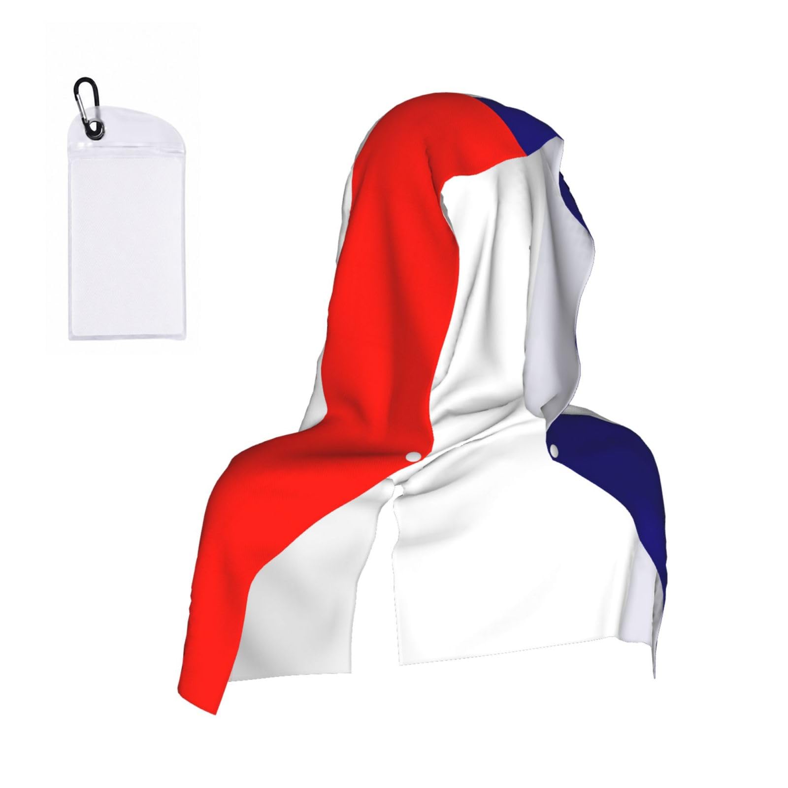 DUWAA French Flag Print Cooling Hooded Sports Towel, 30×60cm Quick Drying Summer Cool Head Wrap For Neck And Face
