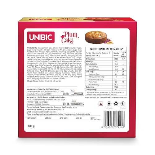 Image of Unibic Plum Cake 600g
