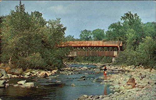 One Of New Hampshire's Covered Bridges Lancaster NH Original Vintage Postcard