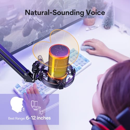 Maono GAMING MICROPHONE DGM20S Gaming Microphone With Noise Cancellation, Usb Condenser Rgb Mic For Streaming, Podcasts, Twitch, Youtube, Discord, Plug And Play thumb #4