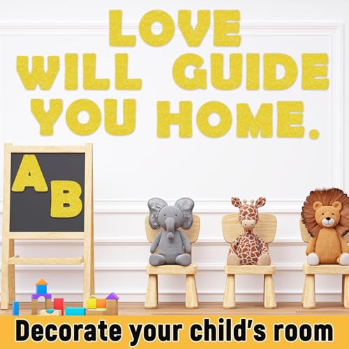 Image of Qyeahkj 150 PCS Large 7 inch Font Letters and Punctuation Set Glitter Gold Classroom Alphabet Cutout for Bulletin Board Display Home School A Great Helper to Inspire Students' Learning Interest